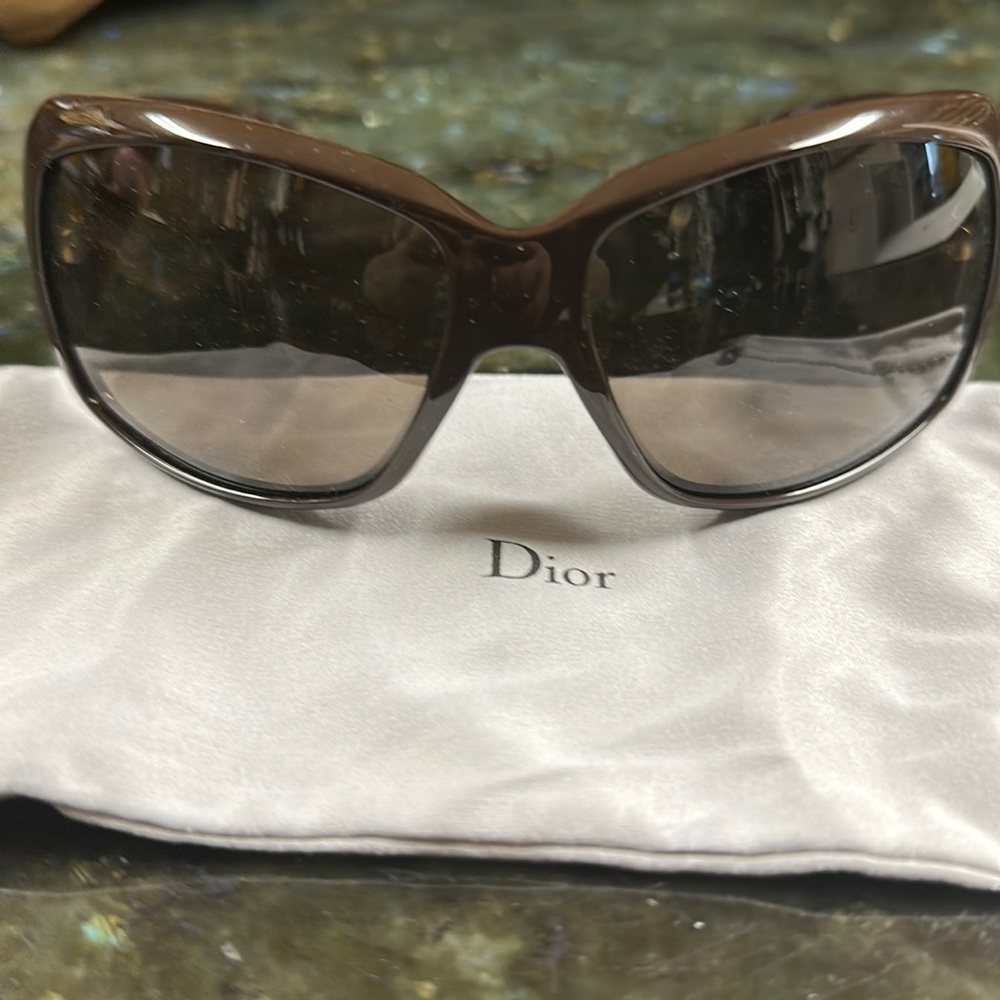 Dior Brown with Crystal Sunglasses with case